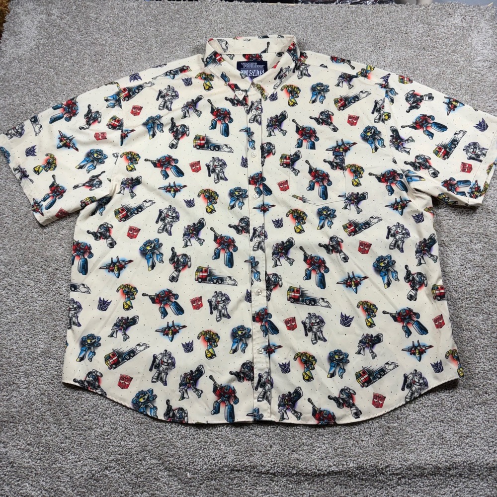 RSVLTS Transformers Robots Ink Disguise KUNUFLEX Shirt Mens 4XL AOP Cream